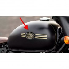 SAMOLEPKY 3D - JAWA - PÁR - MODRÝ PODKLAD, ZLATÝ TEXT (INDICKÁ VÝROBA, UNI DÍL)